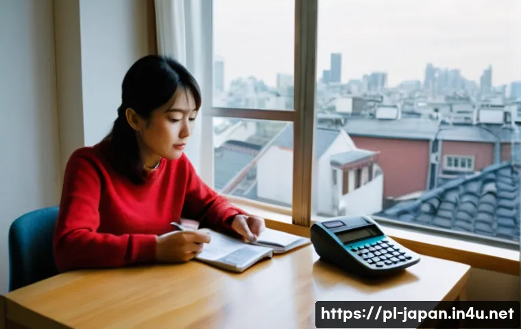 일본의 출산율 문제 - **Prompt:** A young Japanese couple in their late twenties to early thirties, seated at a small, min...